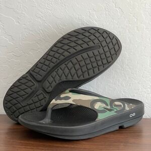 OOFOS OOriginal Sandals Mens 12 Woodland Camo Recovery Flip-Flops Comfort Thong